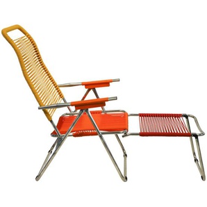 Fiam Garten-Relaxsessel Spaghetti, Gelb, Orange, Rot, Alu, Metall, Kunststoff, 60x110x48 cm, Typenauswahl, klappbar, inklusive Armlehnen, Gartenmöbel,