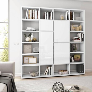 Raumteilerregal FIF MÖBEL TOR510-1 Regale weiß (weiß hochglanz) Raumteiler-Regale Regale Breite 227 cm