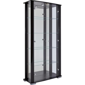 Vitrine FIF MÖBEL STELLA Schränke Gr. B/H/T: 86 cm x 178 cm x 38 cm, schwarz Glasvitrine Glasvitrinen Schränke Höhe 178 cm