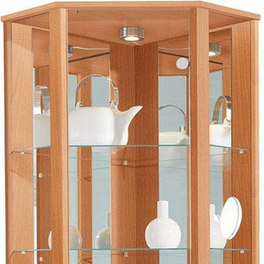 fif möbel Eckvitrine TRIO Höhe ca. 172 cm, ink. Beleuchtung Eckvitrine/Glasvitrine 1x Glastür, perfekt für Sammler, Sammlervitrine
