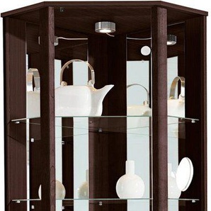 fif möbel Eckvitrine TRIO Höhe ca. 172 cm, ink. Beleuchtung Eckvitrine/Glasvitrine 1x Glastür, perfekt für Sammler, Sammlervitrine