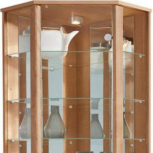 fif möbel Eckvitrine TRIO Höhe ca. 172 cm, ink. Beleuchtung Eckvitrine/Glasvitrine 1x Glastür, perfekt für Sammler, Sammlervitrine
