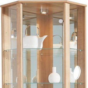 fif möbel Eckvitrine TRIO Höhe ca. 172 cm, ink. Beleuchtung Eckvitrine/Glasvitrine 1x Glastür, perfekt für Sammler, Sammlervitrine