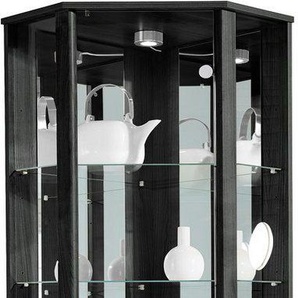 fif möbel Eckvitrine TRIO Höhe ca. 172 cm, ink. Beleuchtung Eckvitrine/Glasvitrine 1x Glastür, perfekt für Sammler, Sammlervitrine