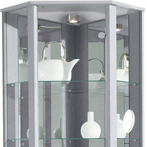 fif möbel Eckvitrine TRIO Höhe ca. 172 cm, ink. Beleuchtung Eckvitrine/Glasvitrine 1x Glastür, perfekt für Sammler, Sammlervitrine