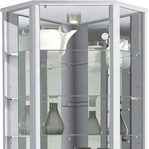 fif möbel Eckvitrine TRIO Höhe ca. 172 cm, ink. Beleuchtung Eckvitrine/Glasvitrine 1x Glastür, perfekt für Sammler, Sammlervitrine
