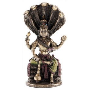 Figur des Vishnu indischer Gott der Sonne bronziert Hinduismus Statue Indien