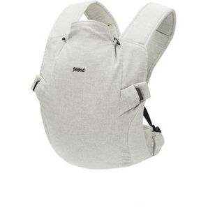 Fillikid Babytrage Natural, Hellgrau, Textil, 37x34 cm, Rückentragefunktion, Bauchtragefunktion, gepolsterter Schultergurt, Kapuze für Sicht- und