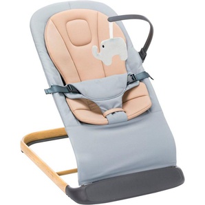Fillikid Babywippe Star grau beige, inkl. Spielbogen und Reduktionskissen