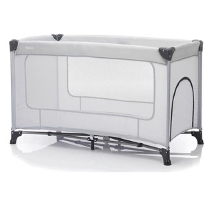 Fillikid Reisebett Nizza, Grau, Metall, Textil, 120x60 cm, zusammenklappbar, Ausstieg, Babymöbel, Babybetten, Reisebetten