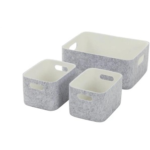 Filzkörbe 3er Set | grau | Filz | 33 cm | 14 cm | cm 25,0 |