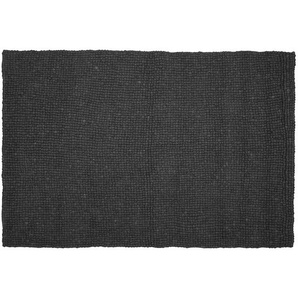 Teppich Schwarz Wollfilz 160 x 230 cm Modernes Design Handgewebt Rechteckig
