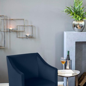 Armlehnstuhl FINK MARTIN Stühle Gr. B/H/T: 60 cm x 84 cm x 62 cm, Flachgewebe LEINENOPTIK, Massivholz, blau (blau leinenoptik) Armlehnstühle Stühle mit schmalen, schwarzen Beinen