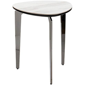 Couchtisch FINK KELON Tische Gr. B/H: 44 cm x 51,6 cm, grau (weiß, grau, weiß,grau) Couchtisch Runde Couchtische rund oval Tisch