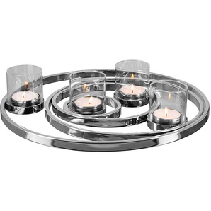 Fink Kerzenhalter UNIVERSE, Weihnachtsdeko (1 St), aus Edelstahl und Glas, 4-flammig, Adventsleuchter