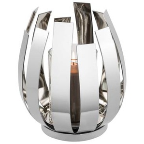 Fink Orfea Windlicht mit Glas - silber - Höhe 30 cm - Ø 28 cm