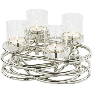 Fink Teelichthalter , Silber , Metall, Glas , zum Stellen , Dekoration, Windlichter & Kerzenhalter, Teelichthalter