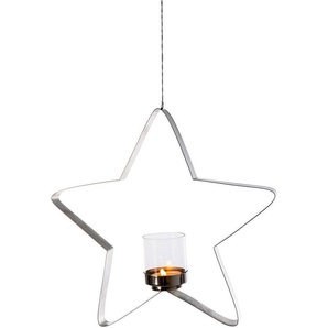 Fink Teelichthalter STACEY (1 St), Hängewindlicht, sternförmig, aus Edelstahl