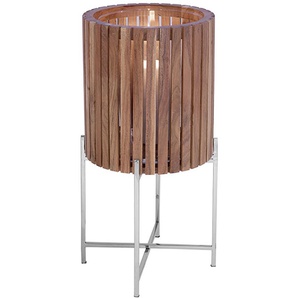 Windlicht FINK BERKLEY Kerzenhalter Gr. H: 60,00 cm, braun Kerzenhalter mit Akazienholz