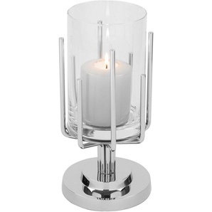 Fink Windlicht LUXOR (1 St), Silberfarben - aus Aluminium, Edelstahl und Glas
