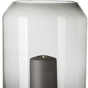 Windlicht FINK ORELIA Kerzenhalter Gr. H: 31,00 cm, bunt (silberfarben, grau) Kerzenhalter aus mundgeblasenem Glas