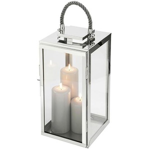 Fink Windlicht, Silber, Metall, Glas, rechteckig, 24x48x24 cm, Dekoration, Windlichter & Kerzenhalter, Windlichter