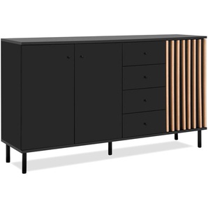 Finori Monza 51C Sideboard 160x90x40 cm Schwarz / Artisan Oak
