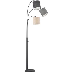 Fischer & Honsel Bogenleuchte Shade, Schwarz, Textil, 186 cm, Lampen & Leuchten, Innenbeleuchtung, Stehlampen, Bogenlampen
