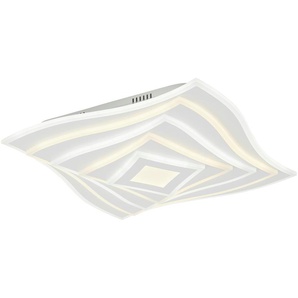 Fischer-Honsel LED-Deckeneuchte  weiß  mit Fernbedienung und Backlight   ¦ weiß ¦ Maße (cm): B: 50 H: 7,6