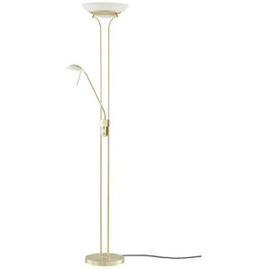 Fischer-Honsel LED-Deckenfluter 2-flammig messing-matt - gold - Materialmix - 182 cm - 32.0 | Möbel Kraft