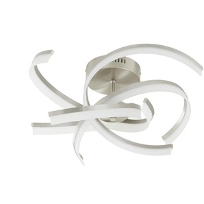 Fischer-Honsel LED-Deckenleuchte  Nickel matt mit Fernbedienung   ¦ Maße (cm): H: 28,5  Ø: 65