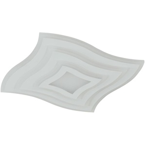 Fischer-Honsel LED-Deckenleuchte weiß ´quadratisch geschwungen` - weiß - Materialmix - 42 cm | Möbel Kraft