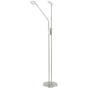 Fischer-Honsel LED-Leseleuchte 2-flammig  Nickel-matt mit Dimmer   ¦ silber ¦ Maße (cm): H: 150 T: 40.0