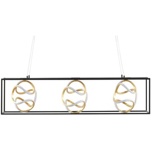 Fischer-Honsel LED-Pendelleuchte, schwarz/blattgold-optik ¦ gold ¦ Maße (cm): B: 108 T: 26