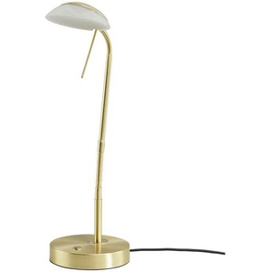 Fischer-Honsel LED-Tischleuchte, 1-flammig, messing matt - gold - Materialmix - 16 cm - 60 cm | Möbel Kraft