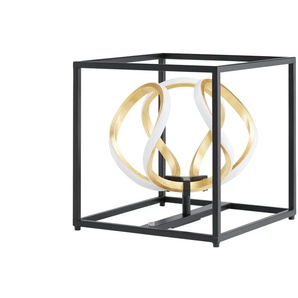 Fischer-Honsel LED-Tischleuchte schwarz/ Blattgold - gold - Materialmix - 26 cm - 27 cm | Möbel Kraft