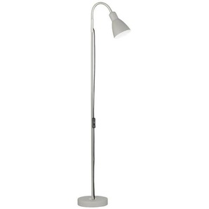 Fischer & Honsel Stehleuchte Lolland, Grau, Nickel, Metall, 121 cm, Flexarm, Lampen & Leuchten, Innenbeleuchtung, Stehlampen, Stehlampen