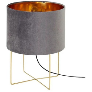 Fischer-Honsel Tischleuchte 1-flammig grau Samt `klein´ - Materialmix - 32 cm - 24.0 | Möbel Kraft