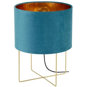 Fischer-Honsel Tischleuchte  1-flammig  türkis Samt `klein´   ¦ rosa/pink ¦ Maße (cm): H: 32  Ø: 24