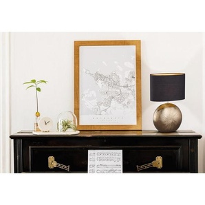 Fischer & Honsel Tischleuchte Foro, Schwarz, Gold, Kunststoff, 17x53x34 cm, Lampen & Leuchten, Innenbeleuchtung, Tischlampen