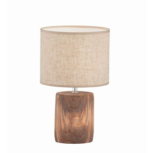 Fischer & Honsel Tischleuchte, Sand, Textil, 35 cm, Schnurschalter, einfach zu transportieren, gleichmäßige Lichtverteilung, Lampen & Leuchten,