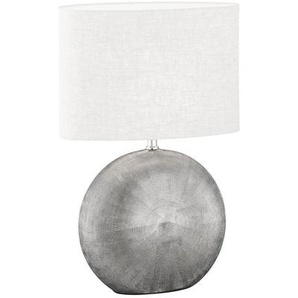 Fischer & Honsel Tischleuchte Tobse, Weiß, Textil, 17x53x34 cm, Schnurschalter, Lampen & Leuchten, Innenbeleuchtung, Tischlampen, Tischlampen