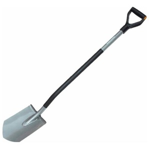 Fiskars - Ergonomic Gärtnerspaten, Spaten spitz 125cm für harte Böden, 1001568 / 131410