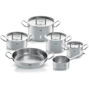 Fissler Kochtopfset Profi Collection, Silber, Metall, 6-teilig, 24 cm,20 cm,16 cm, 5 L,3 L,1,5 L,1 L, Messskala, backofengeeignet, breiter Schüttrand,
