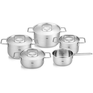 Fissler Kochtopfset Pure, Silber, Metall, 5-teilig, 16 cm,20 cm,16 cm, Made in Germany, Kochen, Töpfe, Topfsets