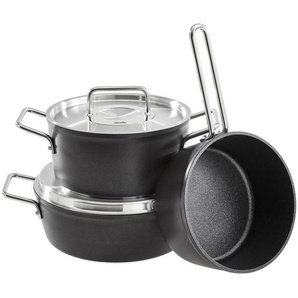 Fissler Kochtopfset Adamant, Schwarz, Metall, 3-teilig, 20 cm,18 cm, backofengeeignet, kratzfest, Kochen, Töpfe, Topfsets