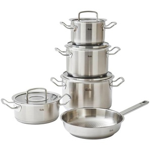 Fissler Kochtopfset Original-Profi Collection®, Silber, Metall, 5-teilig, 16 cm,20 cm, Made in Germany, breiter Schüttrand, Kochen, Töpfe, Topfsets