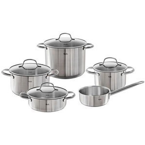 Fissler Kochtopfset Toronto, Silber, Metall, 5-teilig, 16 cm,20 cm,16 cm, 2 L,3,4 L,5,4 L,2,1 L,1,3 L, Messskala, breiter Schüttrand, Kochen, Töpfe,