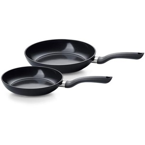 Fissler Pfannenset Essential, Schwarz, Metall, 2-teilig, Made in Germany, Kochen, Pfannen, Pfannensets