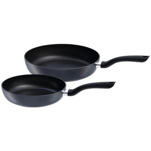 Fissler Pfannenset, Schwarz, Metall, 2-teilig, antihaftbeschichtet, Kochen, Pfannen, Pfannensets
